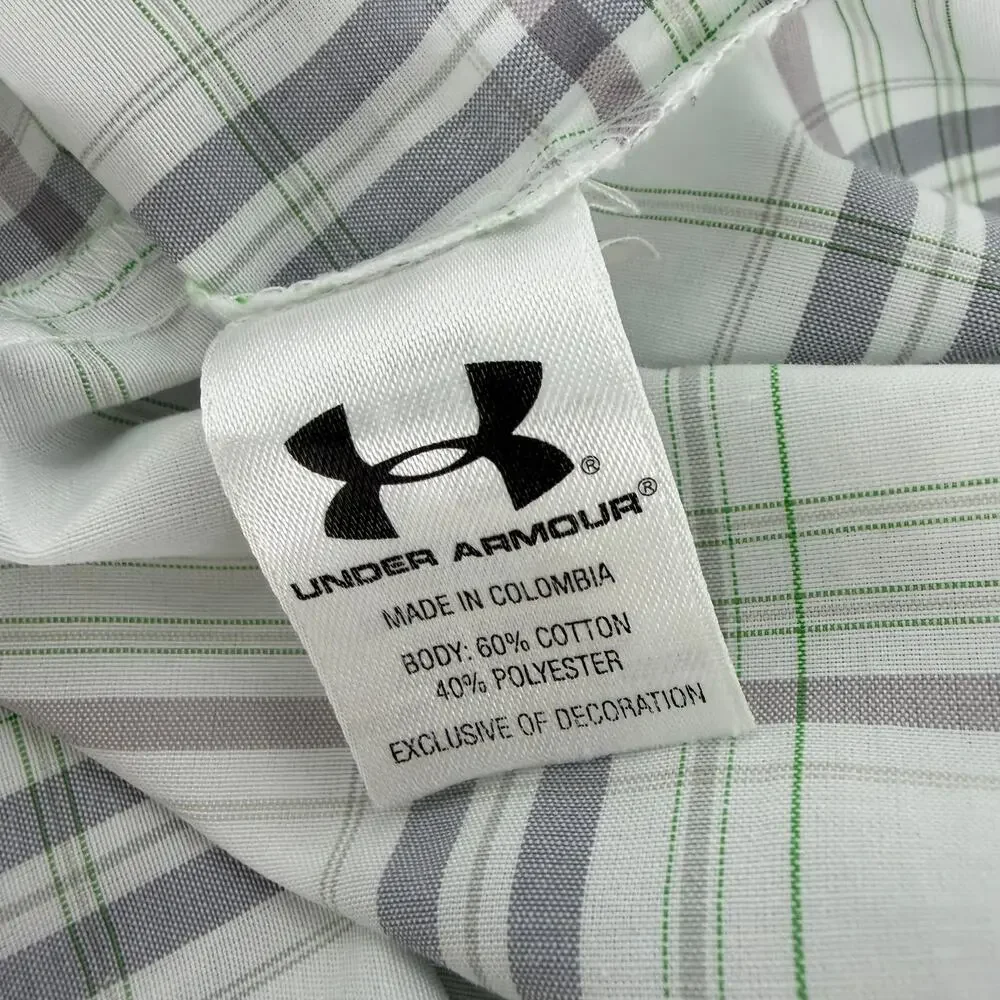 Under Armour HeatGear Plaid Button-Down Shirt — Size 2XL - Picture 15 of 15